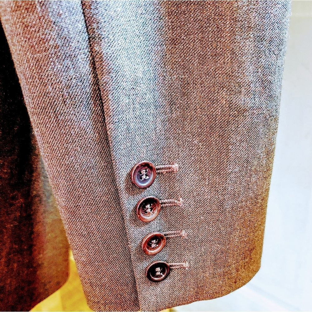 Byblos chocolate brown wool blend blazer - Picture 7 of 8